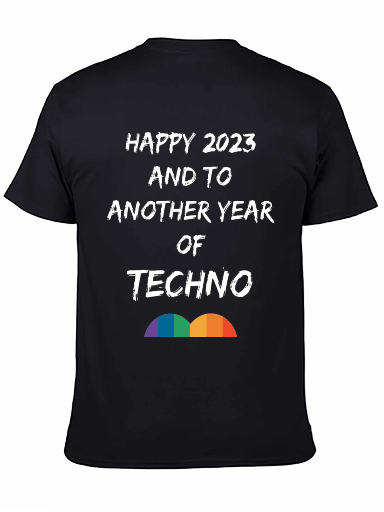 Happy 2023 Techno T-Shirt - Black Graphic Tee