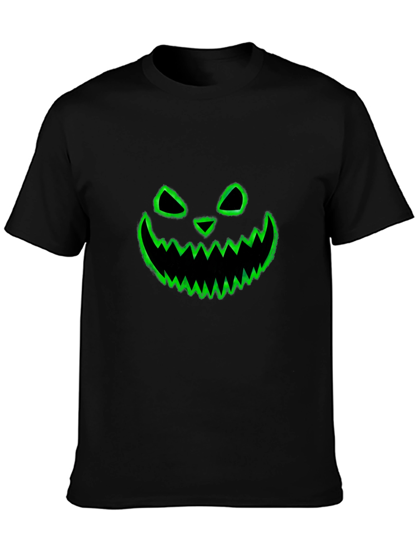 Spooky Pumpkin Face Graphic Tee - Black