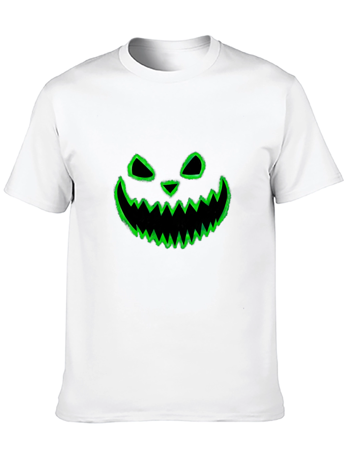 Spooky Pumpkin Face Graphic Tee - Black