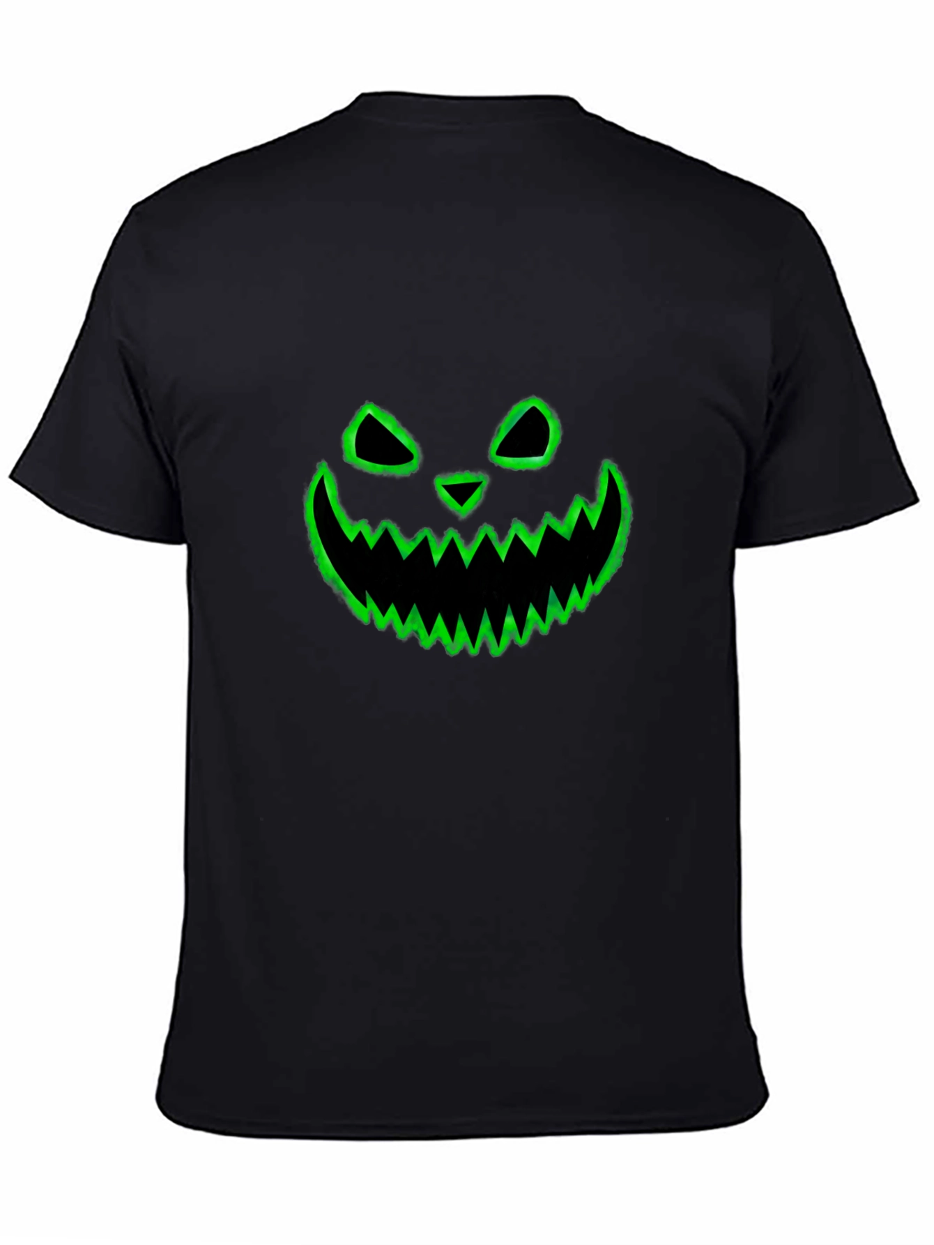 Spooky Pumpkin Face Graphic Tee - Black