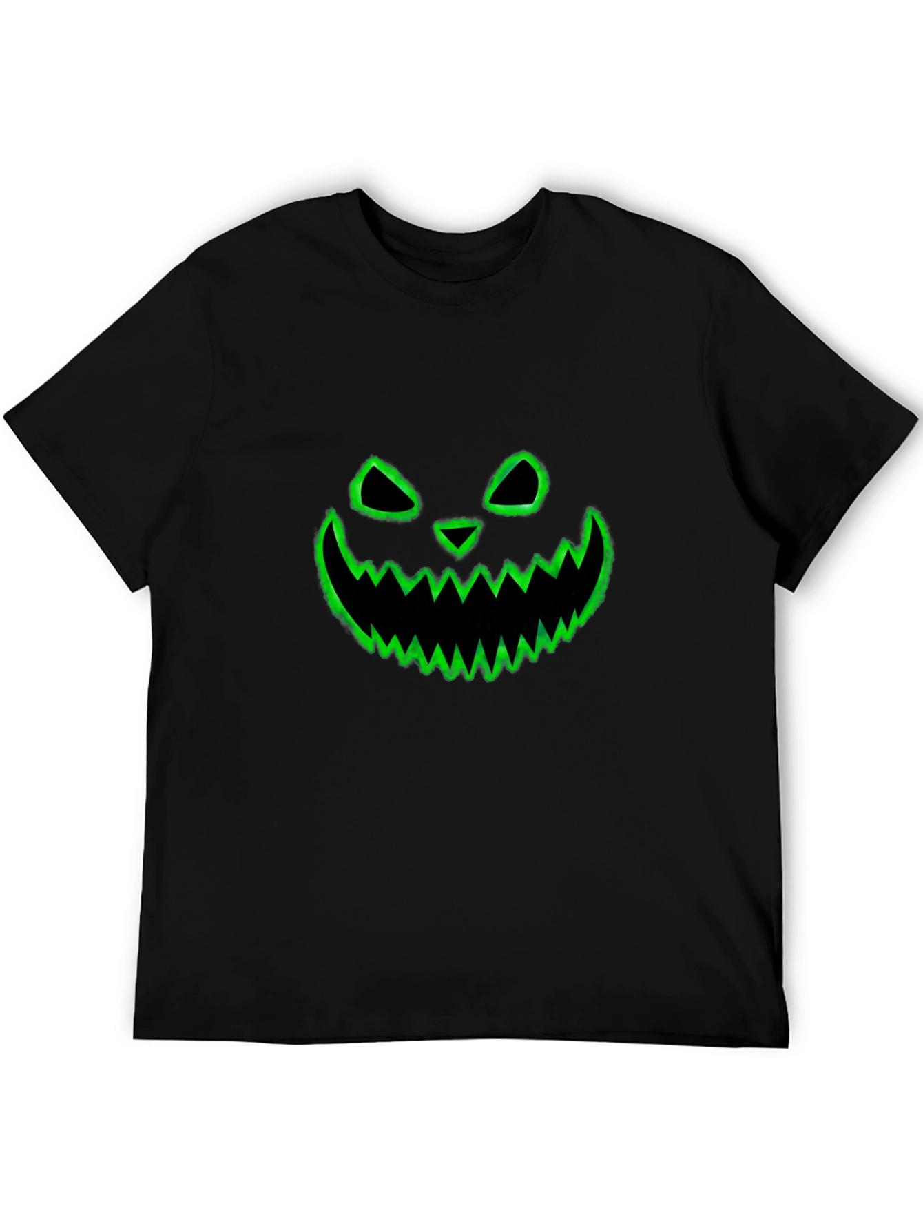 Spooky Pumpkin Face Graphic Tee - Black