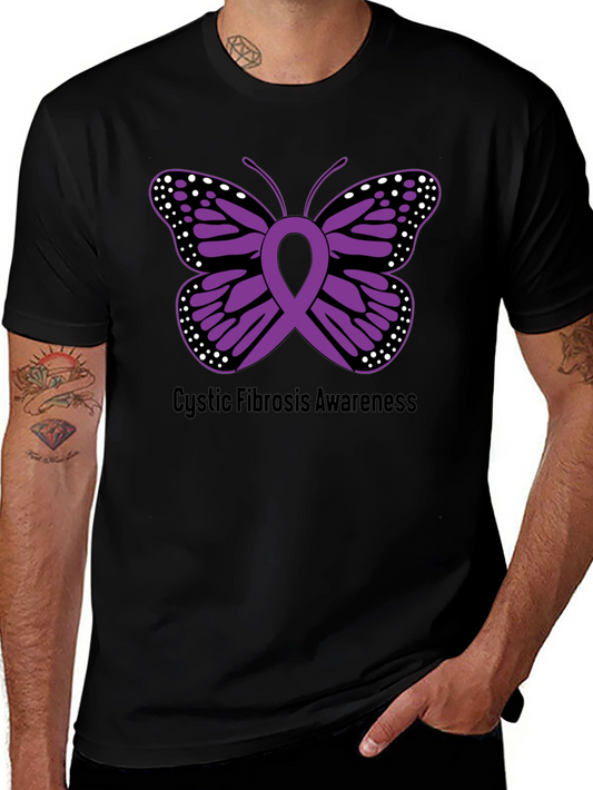 Cystic Fibrosis Awareness Butterfly Ribbon T-Shirt