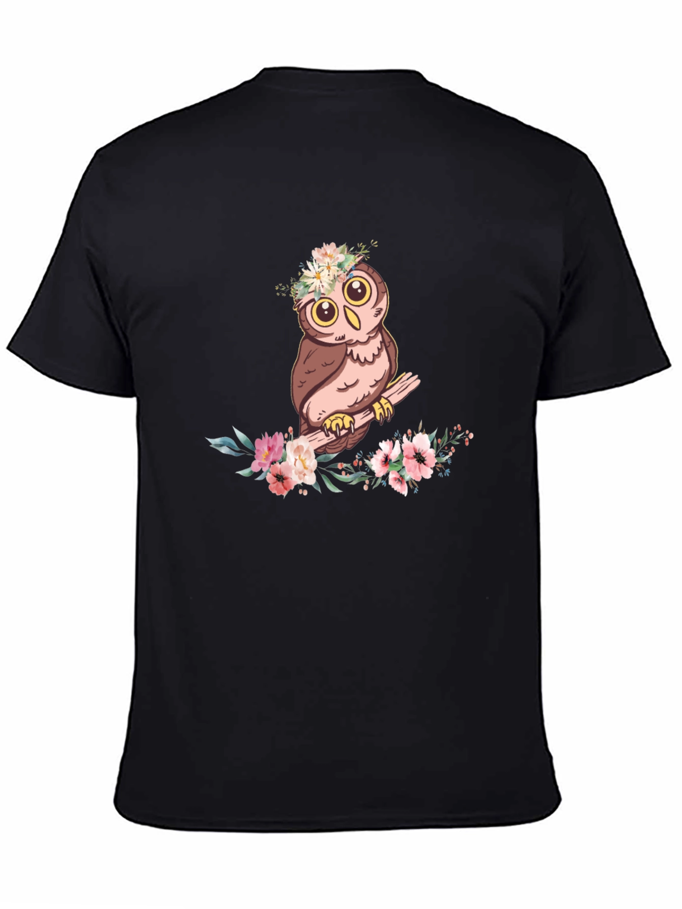 Owl & Floral T-Shirt - Cute Graphic Tee