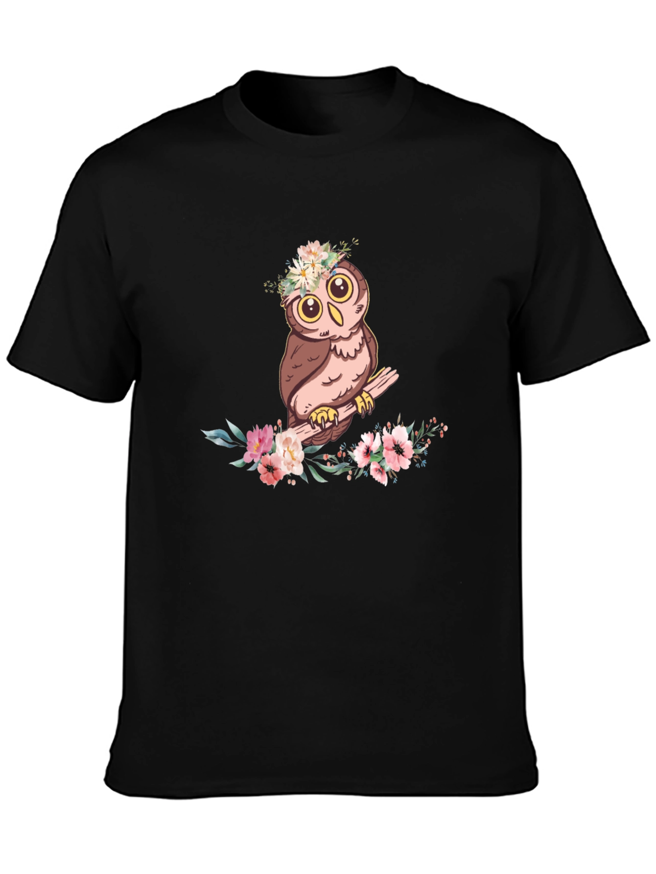 Owl & Floral T-Shirt - Cute Graphic Tee