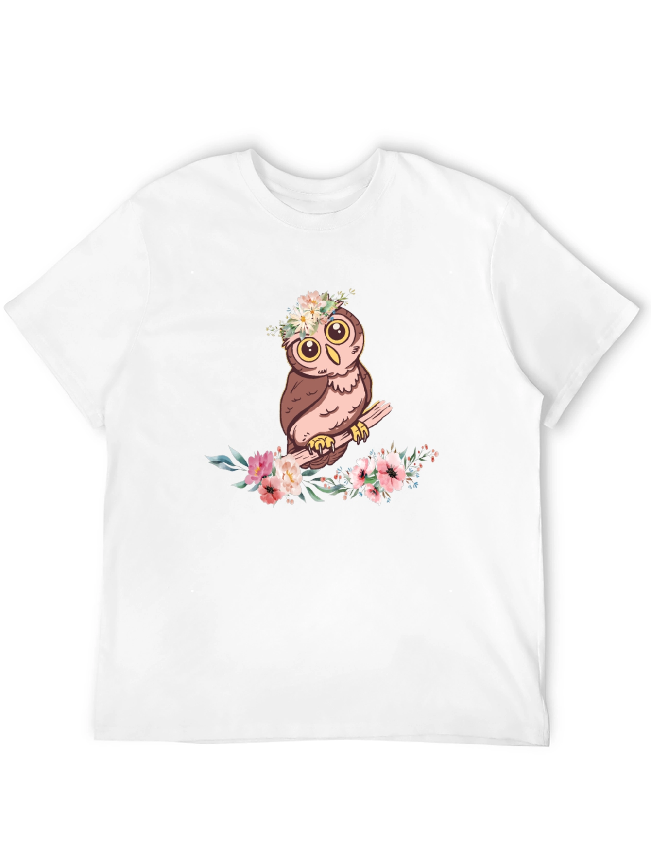 Owl & Floral T-Shirt - Cute Graphic Tee