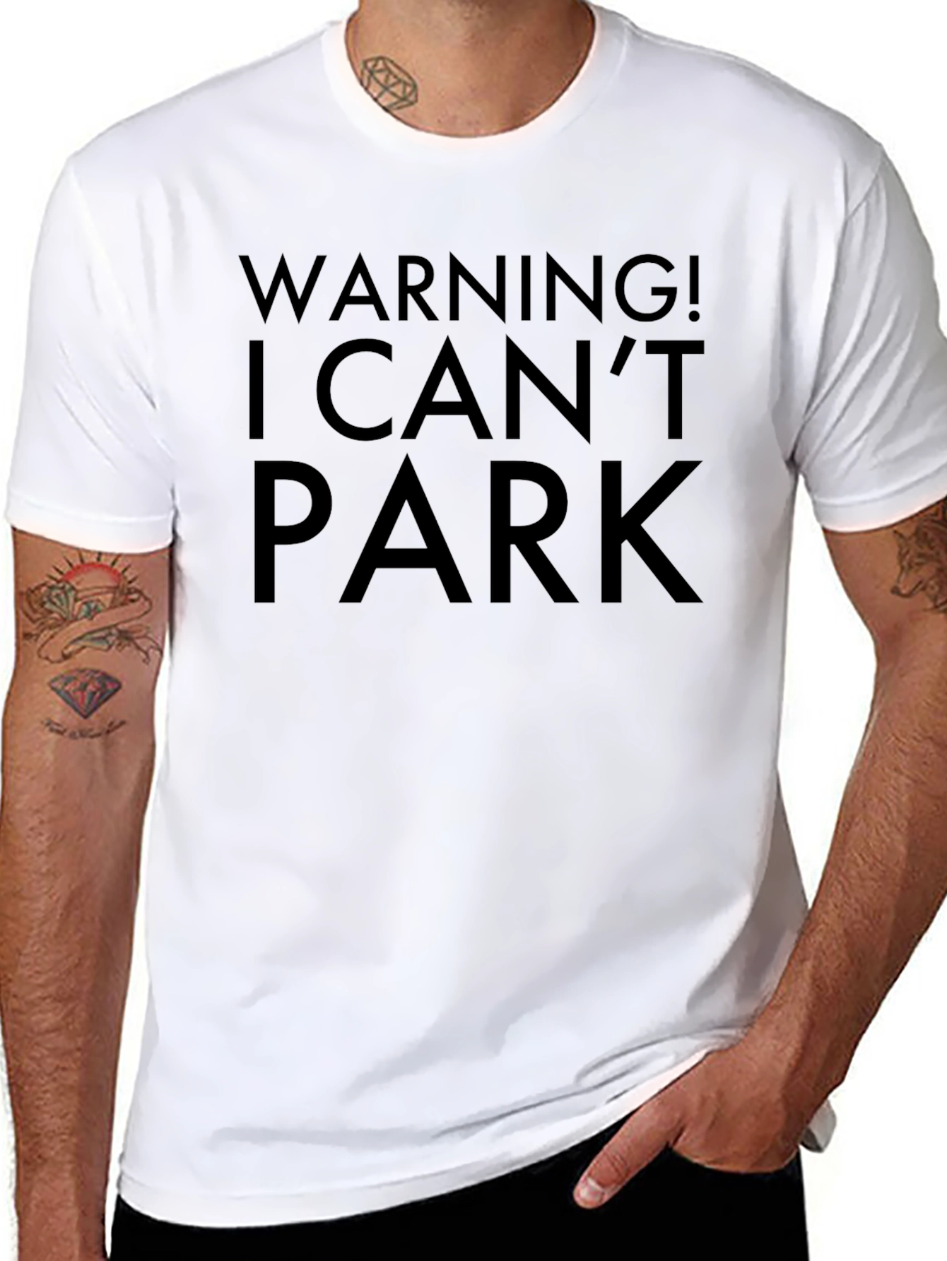 Warning! I Cant Park Novelty T-Shirt