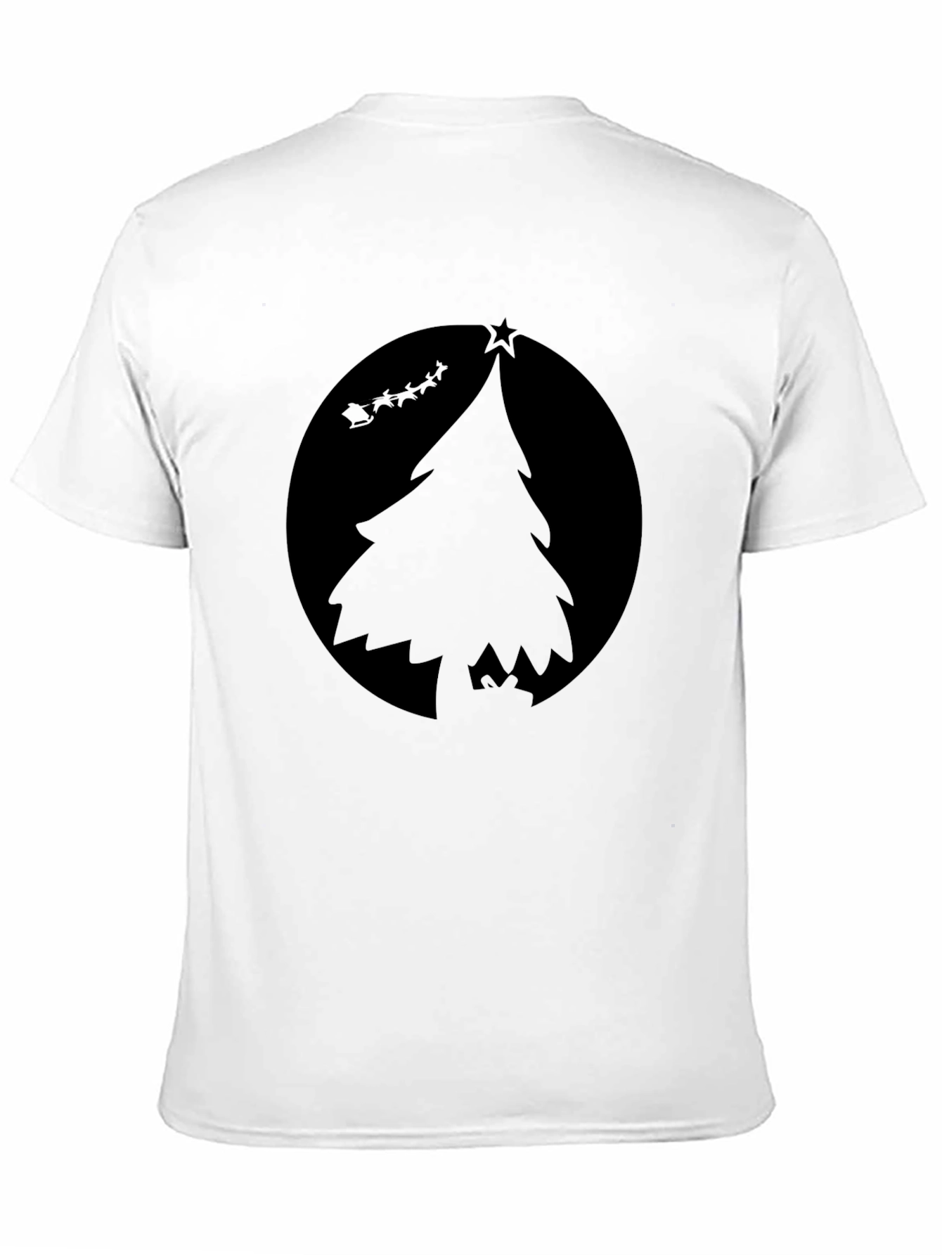 Festive Christmas Tree Graphic Tee - Black
