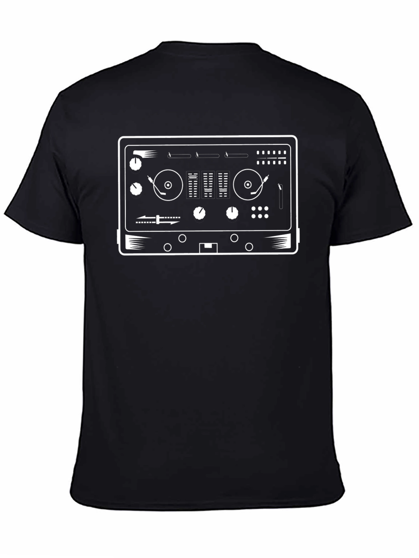 DJ Mixer Graphic Tee - Black Cotton Blend