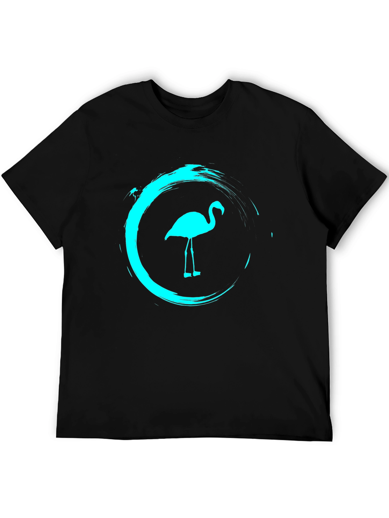 Mens Black Flamingo Graphic Tee