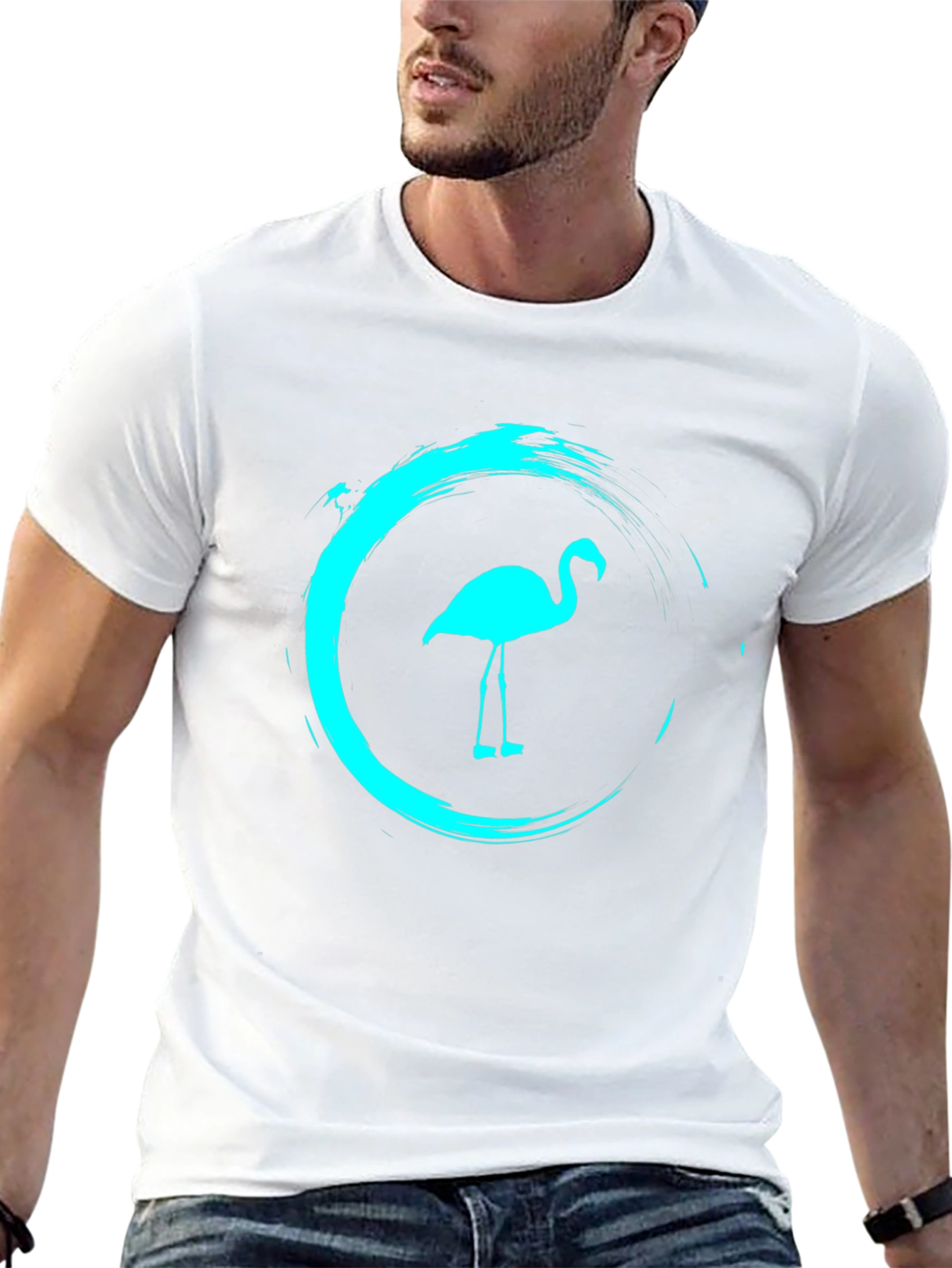 Mens Black Flamingo Graphic Tee