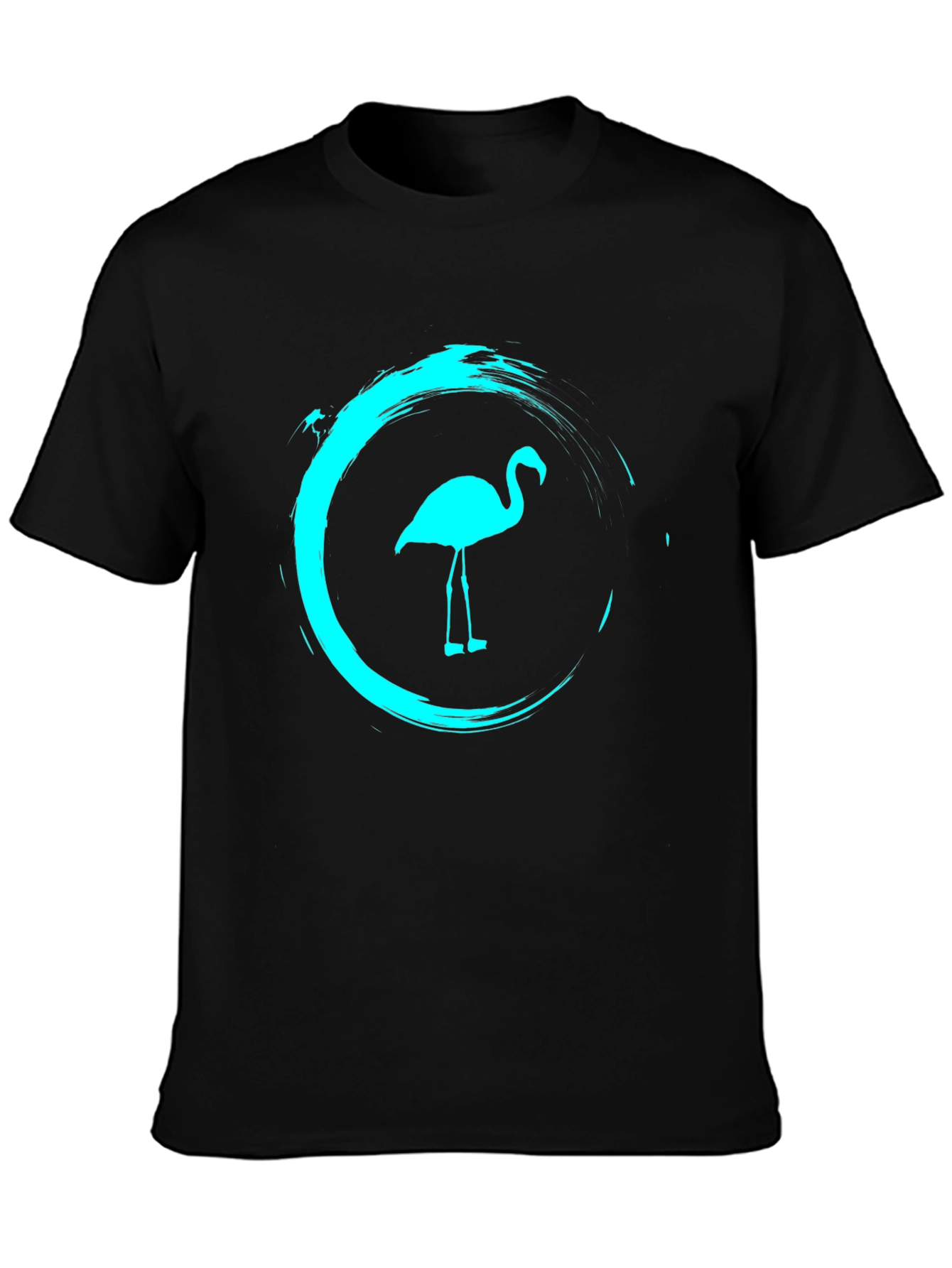 Mens Black Flamingo Graphic Tee