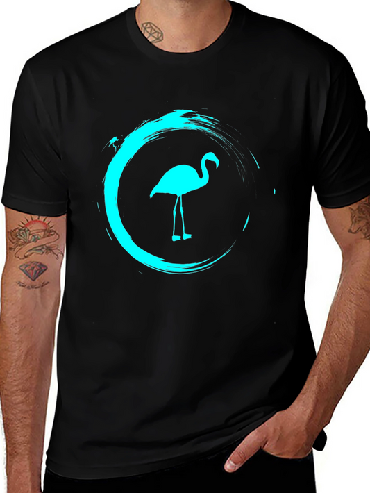Mens Black Flamingo Graphic Tee