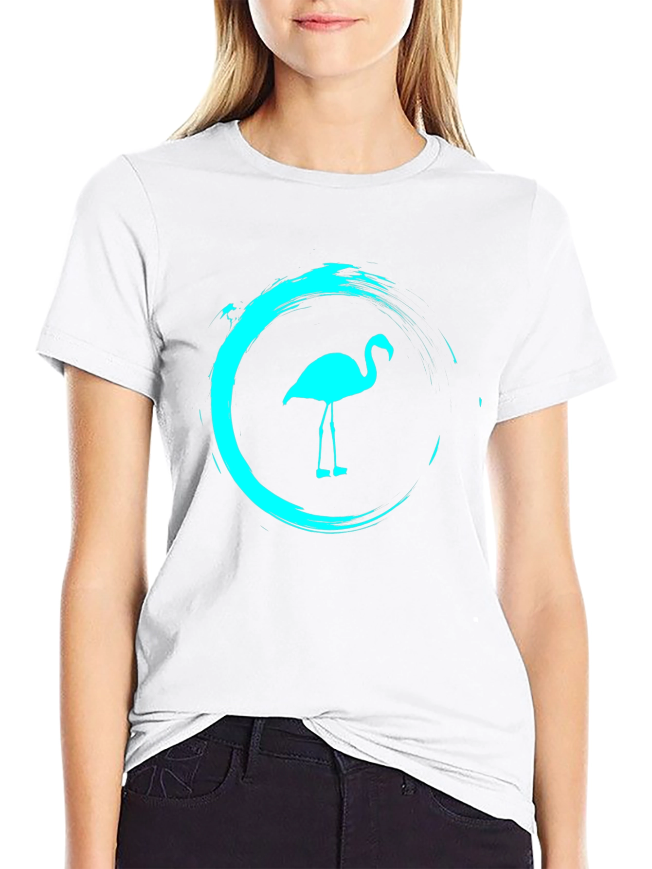 Mens Black Flamingo Graphic Tee
