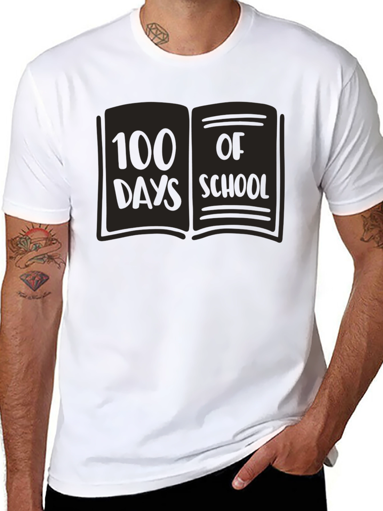 100 Days of School Book Graphic T-Shirt