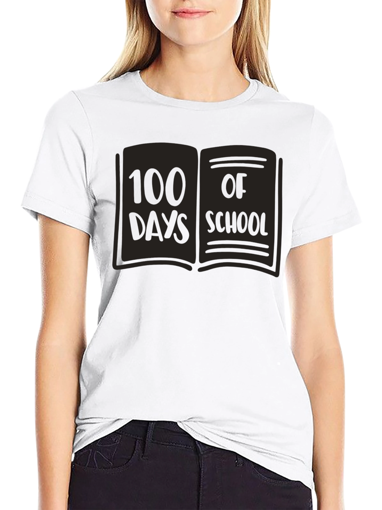 100 Days of School Book Graphic T-Shirt