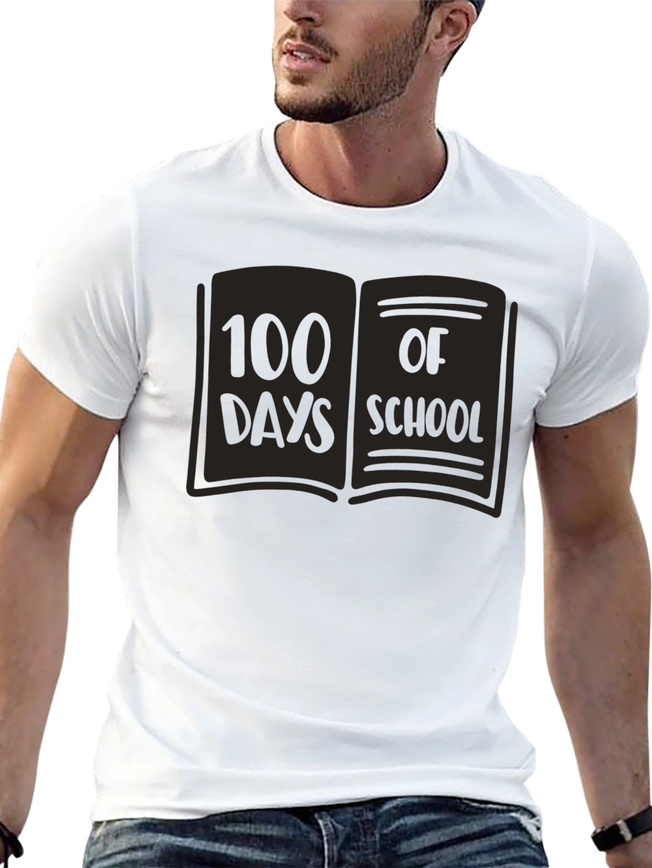 100 Days of School Book Graphic T-Shirt