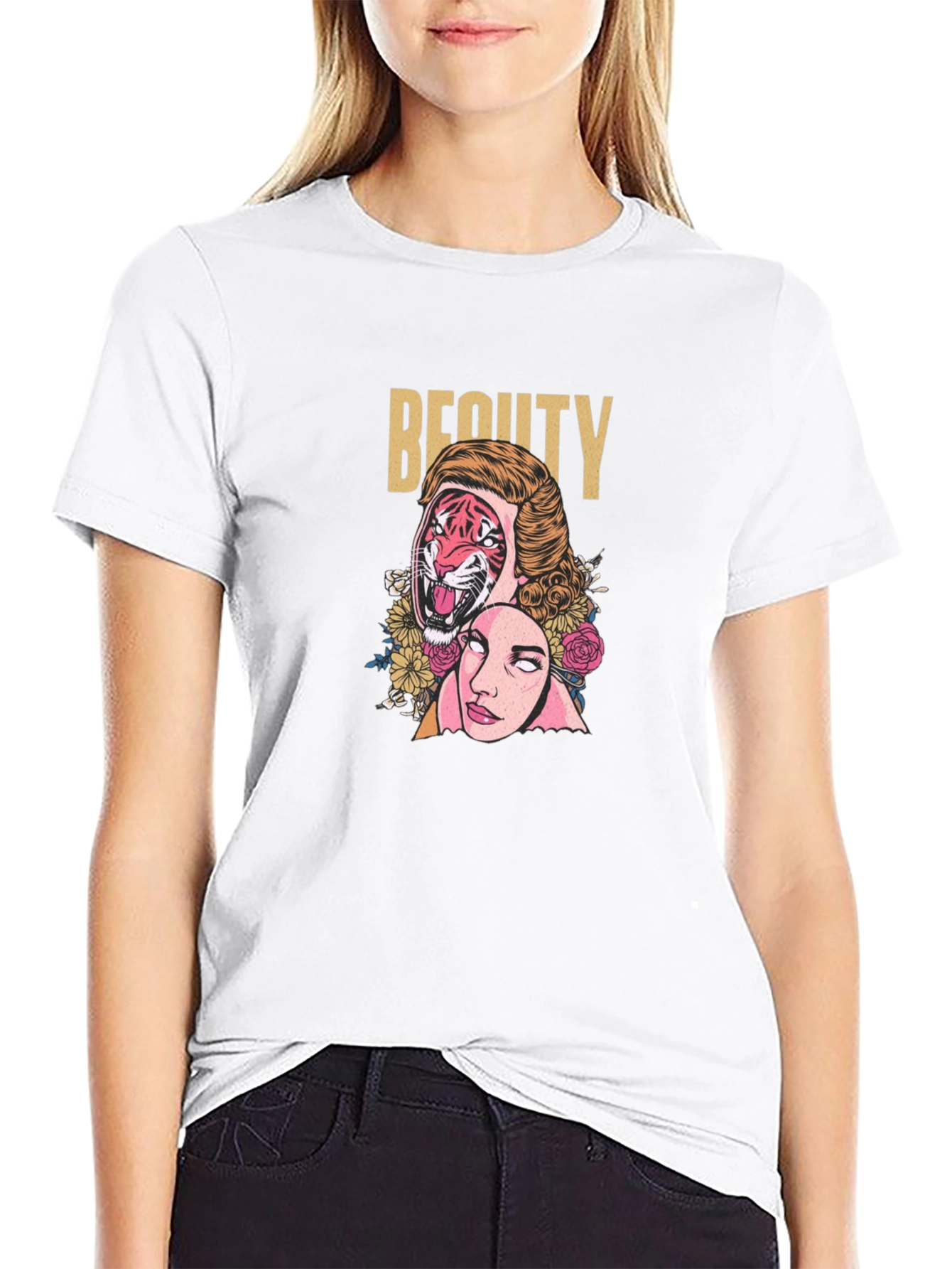 Beauty Tiger Graphic T-Shirt - Unisex Black Tee
