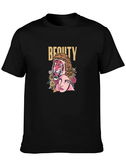 Beauty Tiger Graphic T-Shirt - Unisex Black Tee