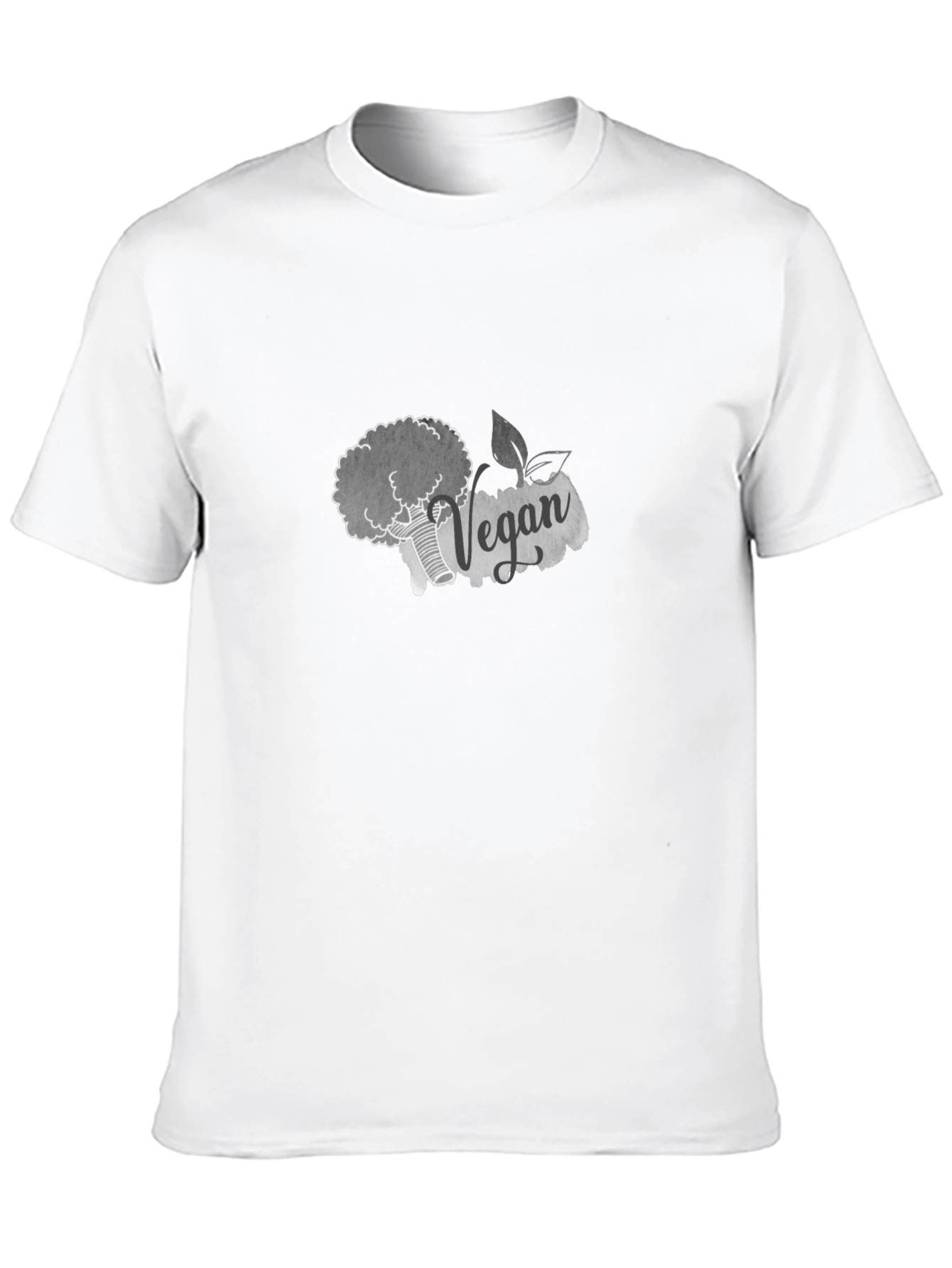 Vegan Broccoli Graphic Tee - Black Cotton T-Shirt