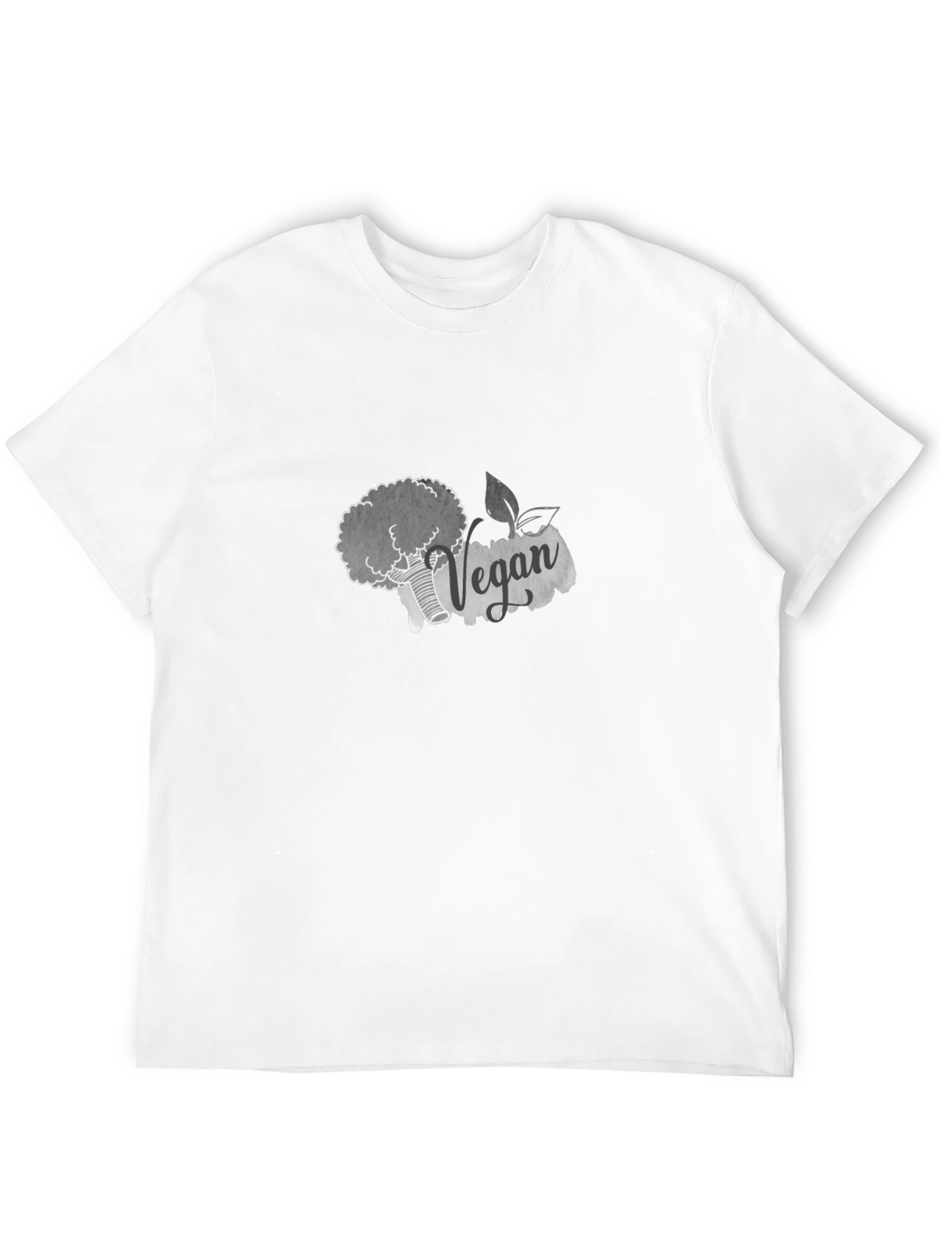 Vegan Broccoli Graphic Tee - Black Cotton T-Shirt