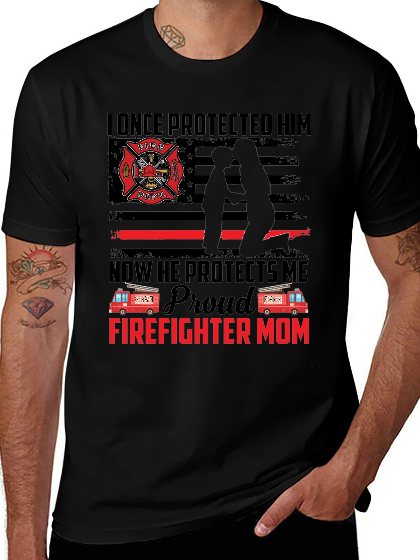 Proud Firefighter Mom T-Shirt