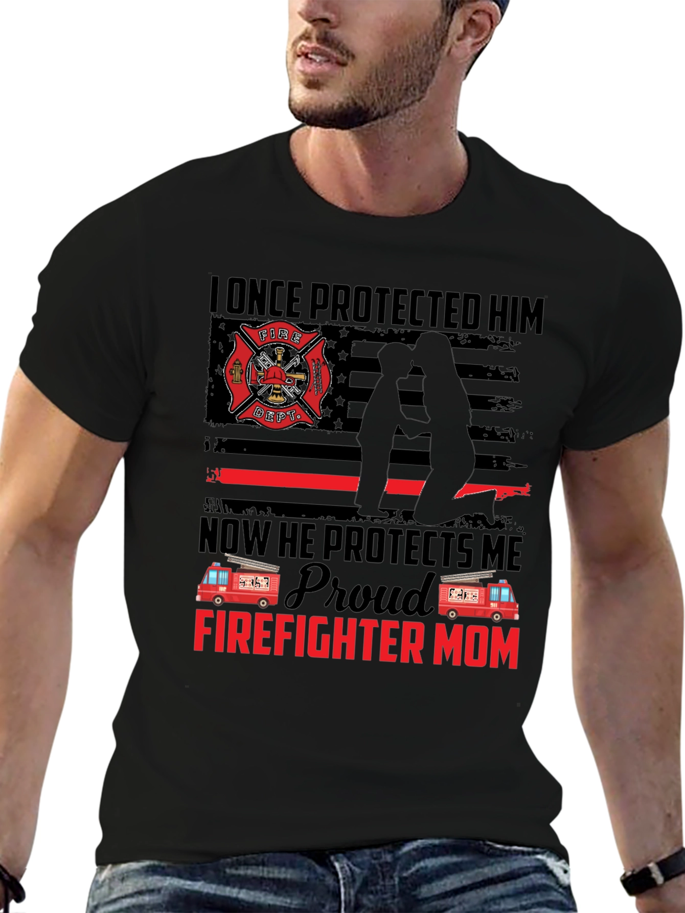 Proud Firefighter Mom T-Shirt