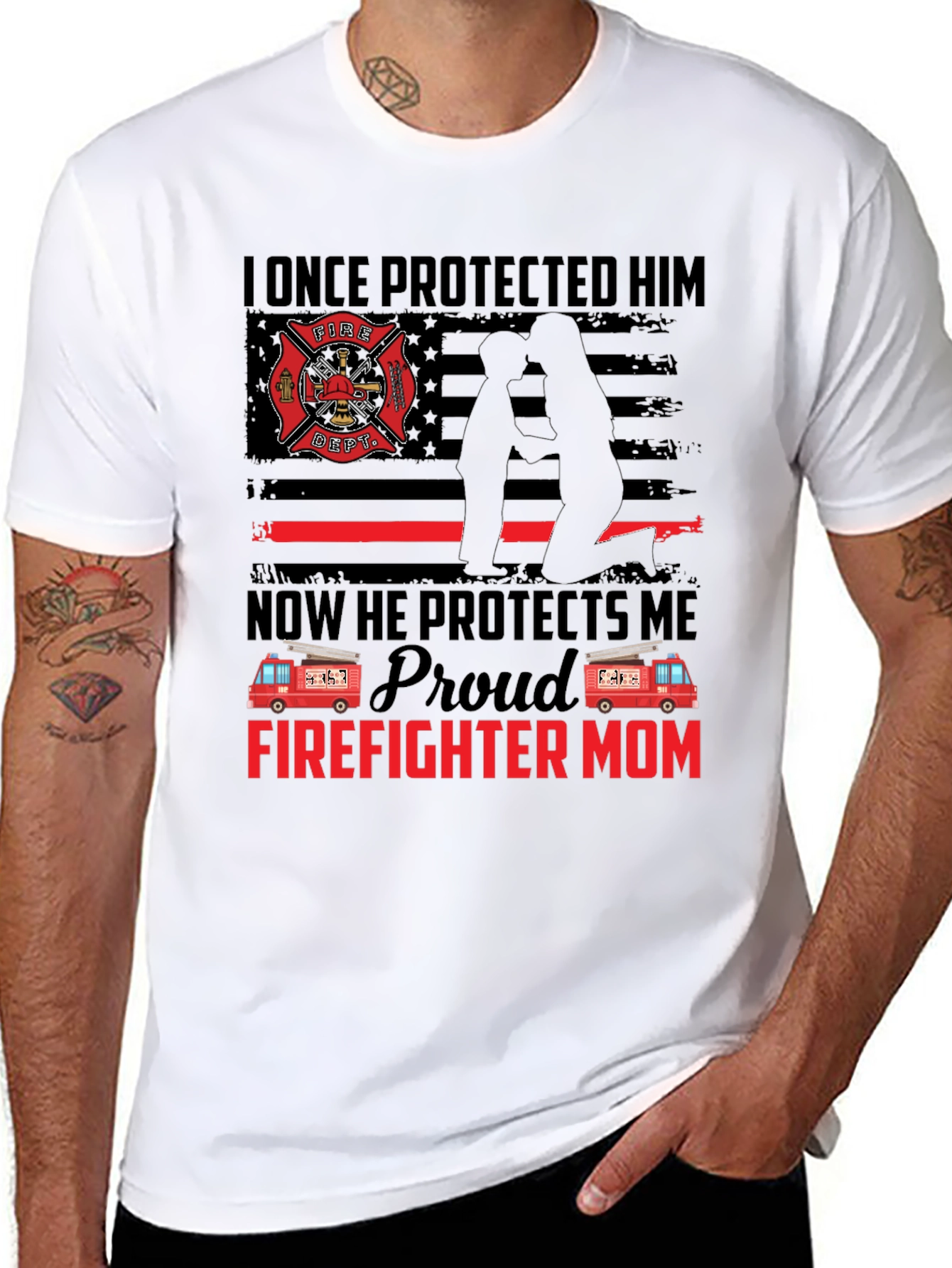 Proud Firefighter Mom T-Shirt