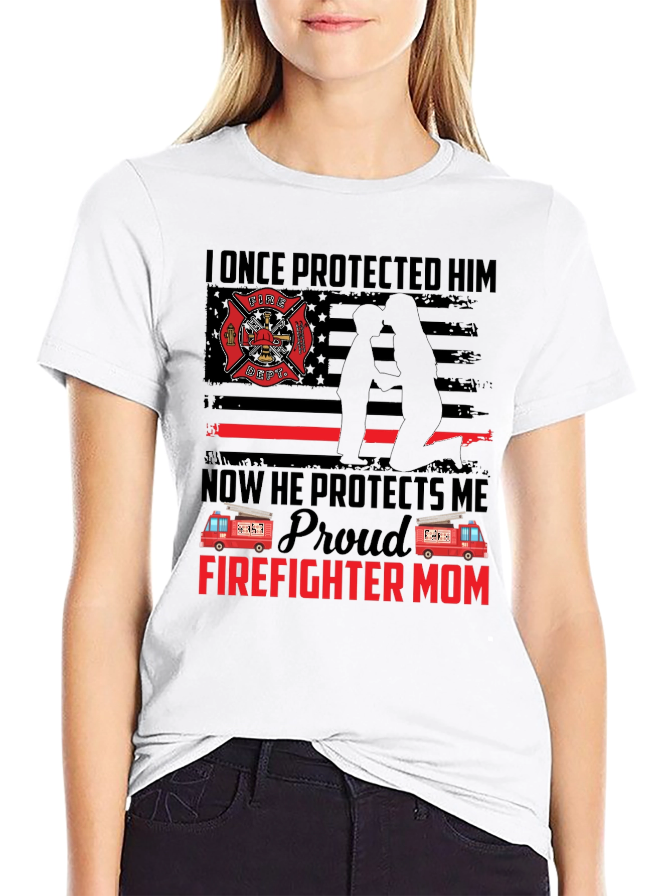 Proud Firefighter Mom T-Shirt