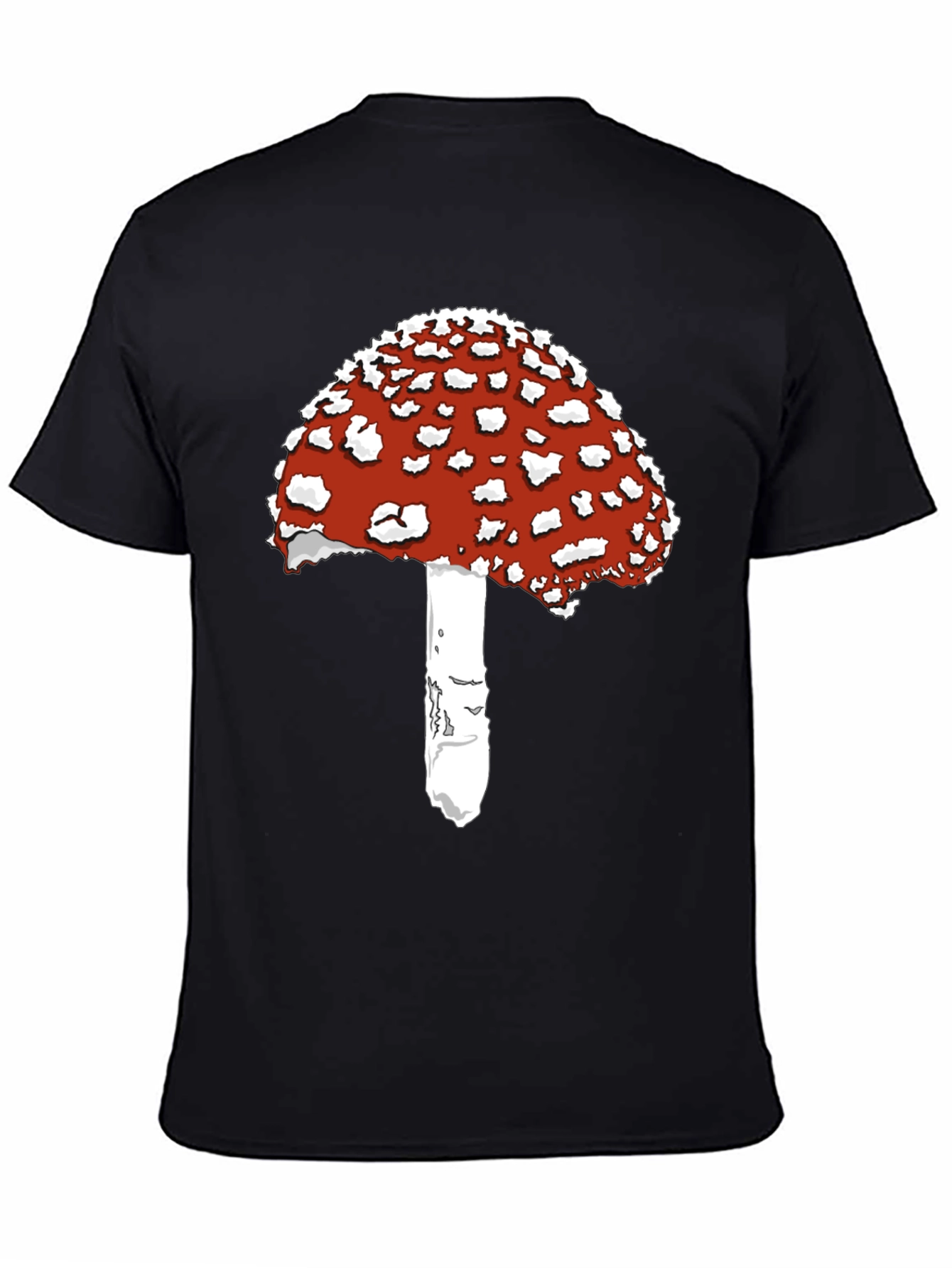 Amanita Mushroom Graphic Tee - Black Cotton T-Shirt