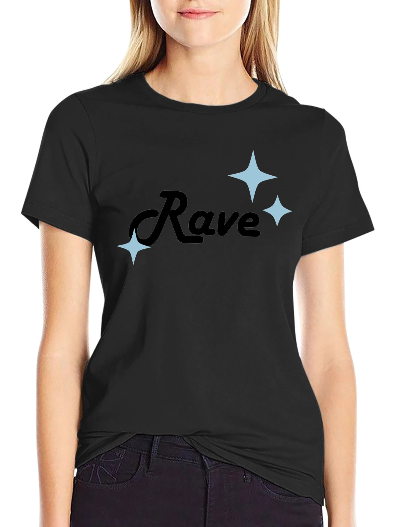 Rave T-Shirt - Black with Sparkle Graphics