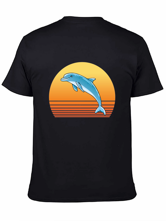Retro Dolphin Sunset Graphic Tee