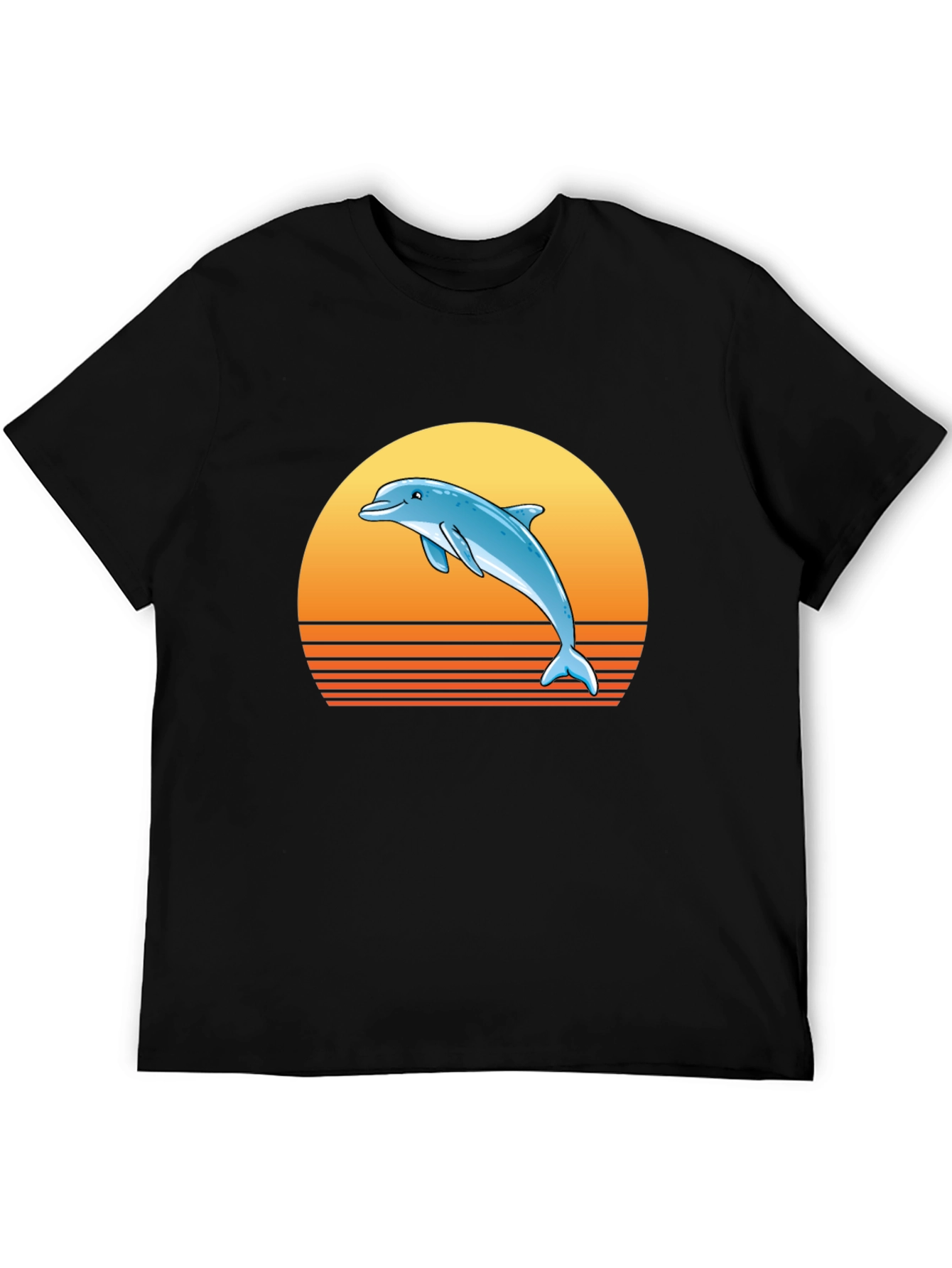 Retro Dolphin Sunset Graphic Tee