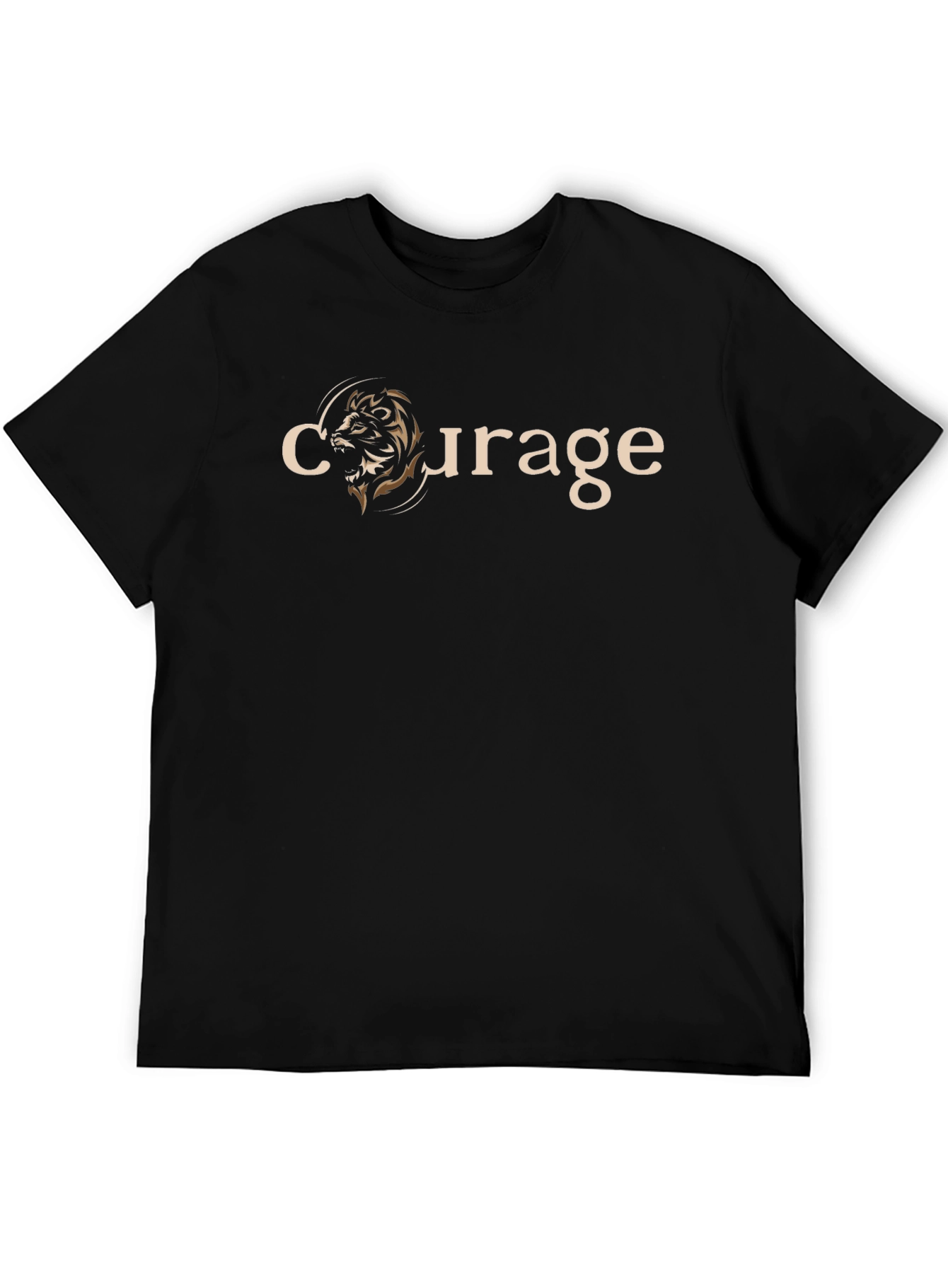 Courage Lion Graphic Tee - Black