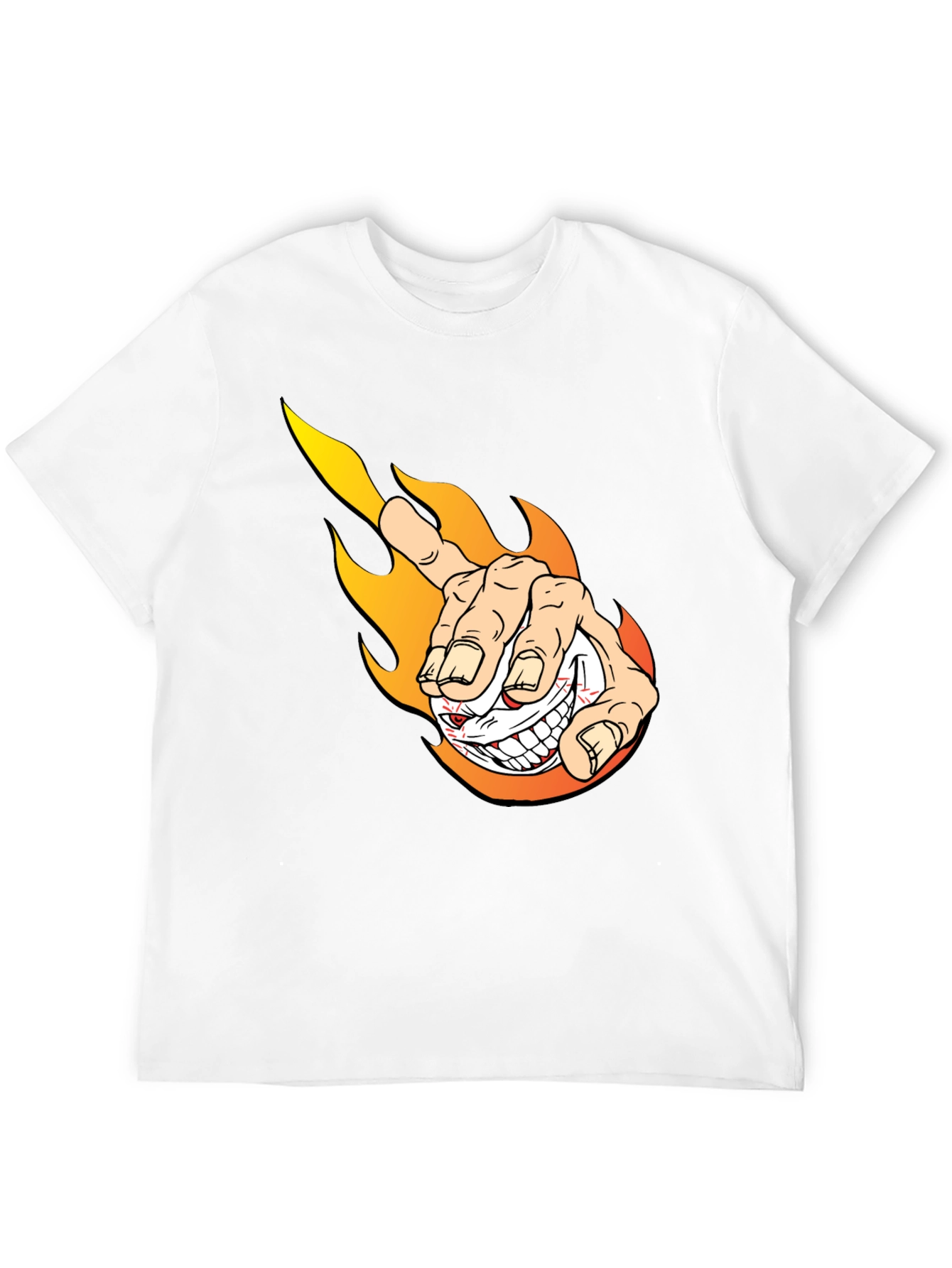 Fiery Finger Point Graphic Tee - Bold Black T-Shirt