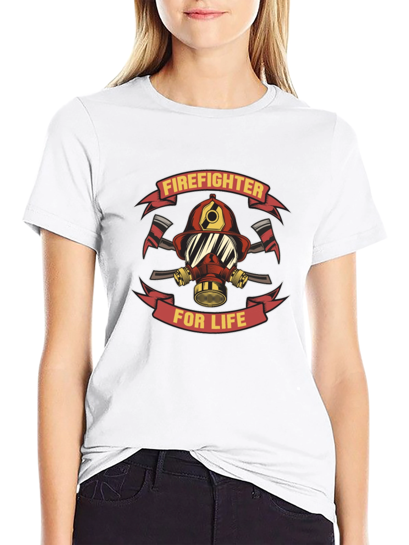 Firefighter For Life Black T-Shirt