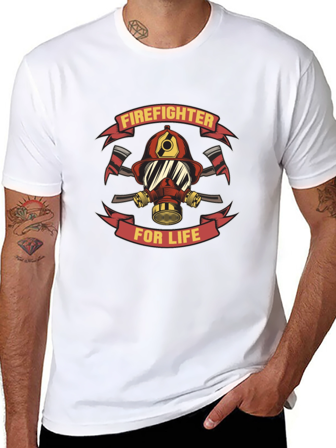 Firefighter For Life Black T-Shirt