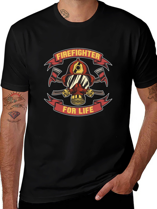 Firefighter For Life Black T-Shirt