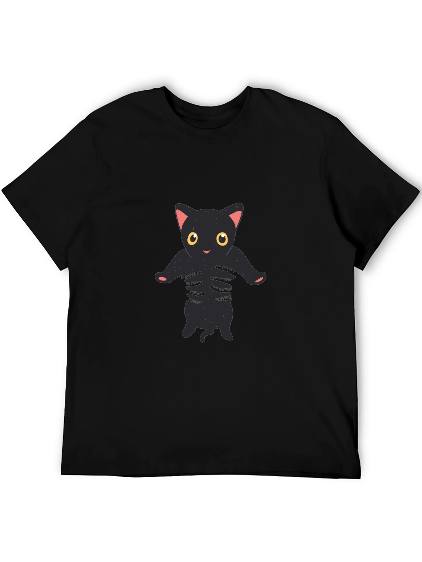 Cool Black Cat Skeleton Graphic Tee