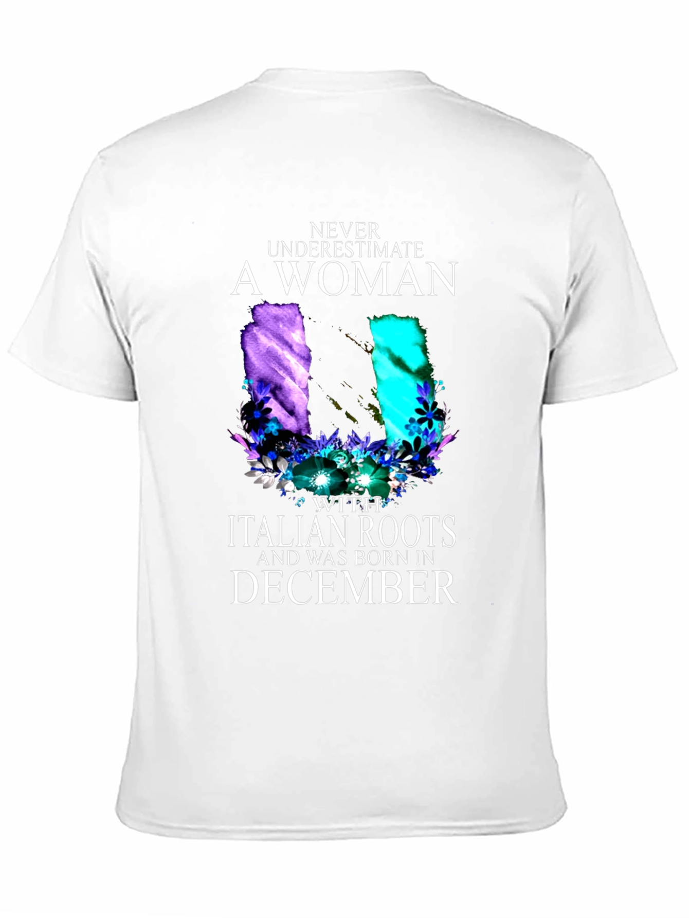 Italian Roots Womans December Birthday Black T-Shirt