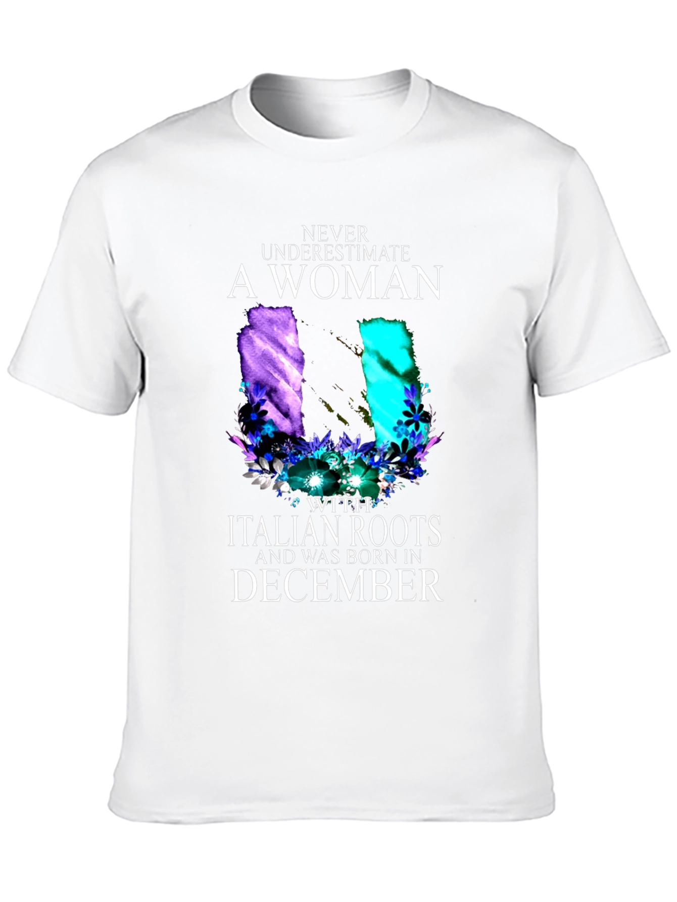 Italian Roots Womans December Birthday Black T-Shirt