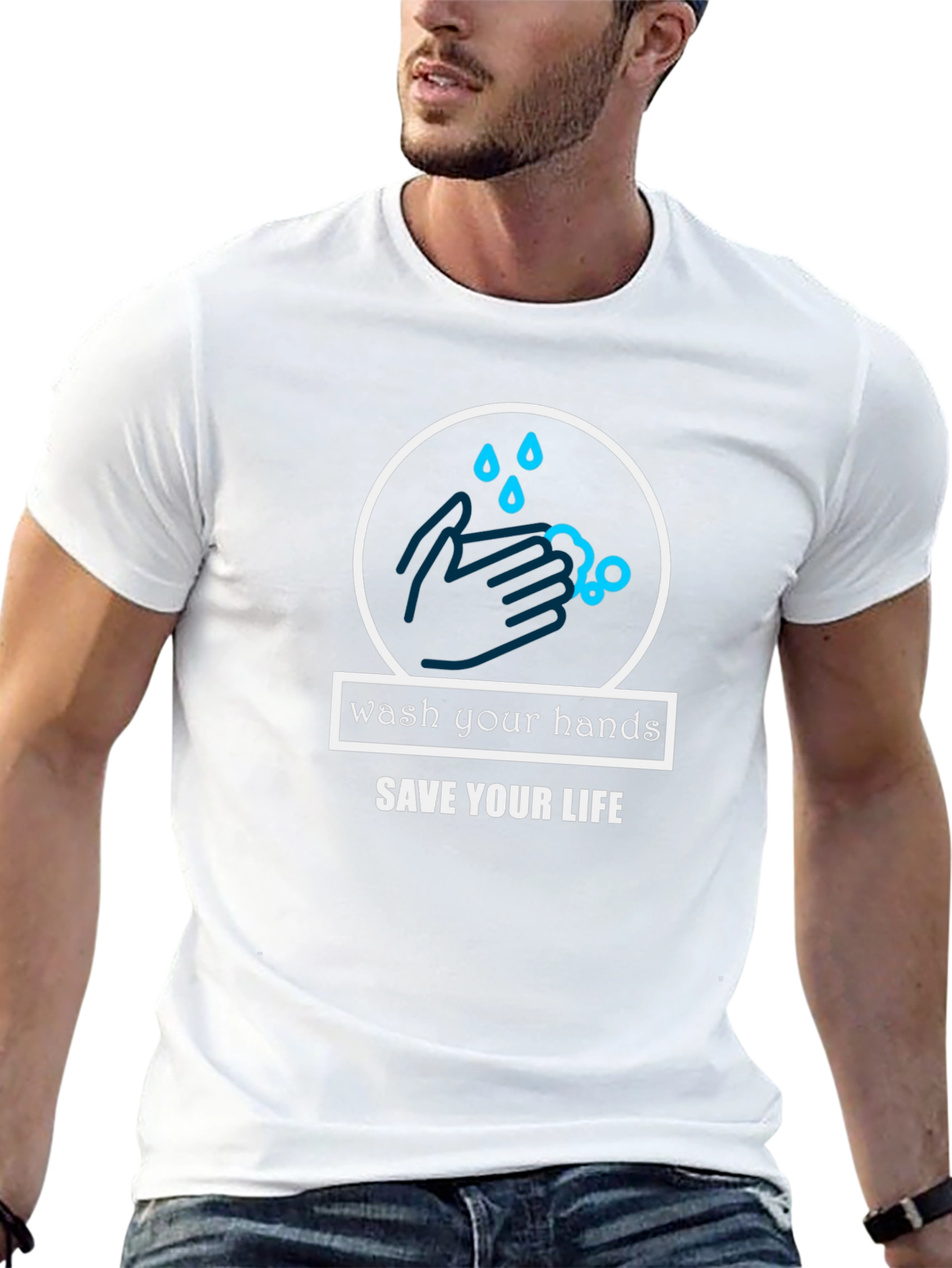 Wash Your Hands Save Your Life Black T-Shirt