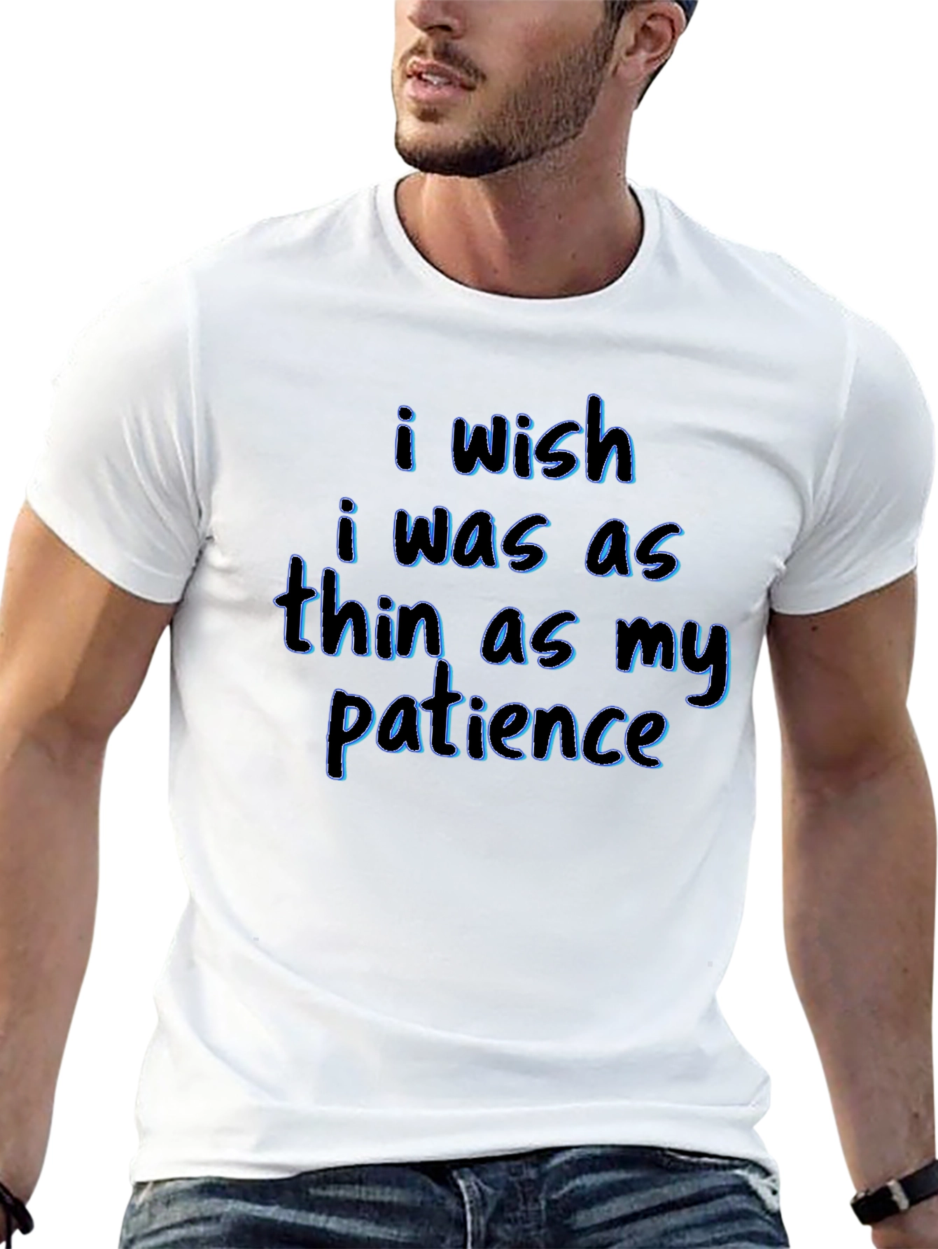 Wish I Was Thin T-Shirt - Humorous Tee