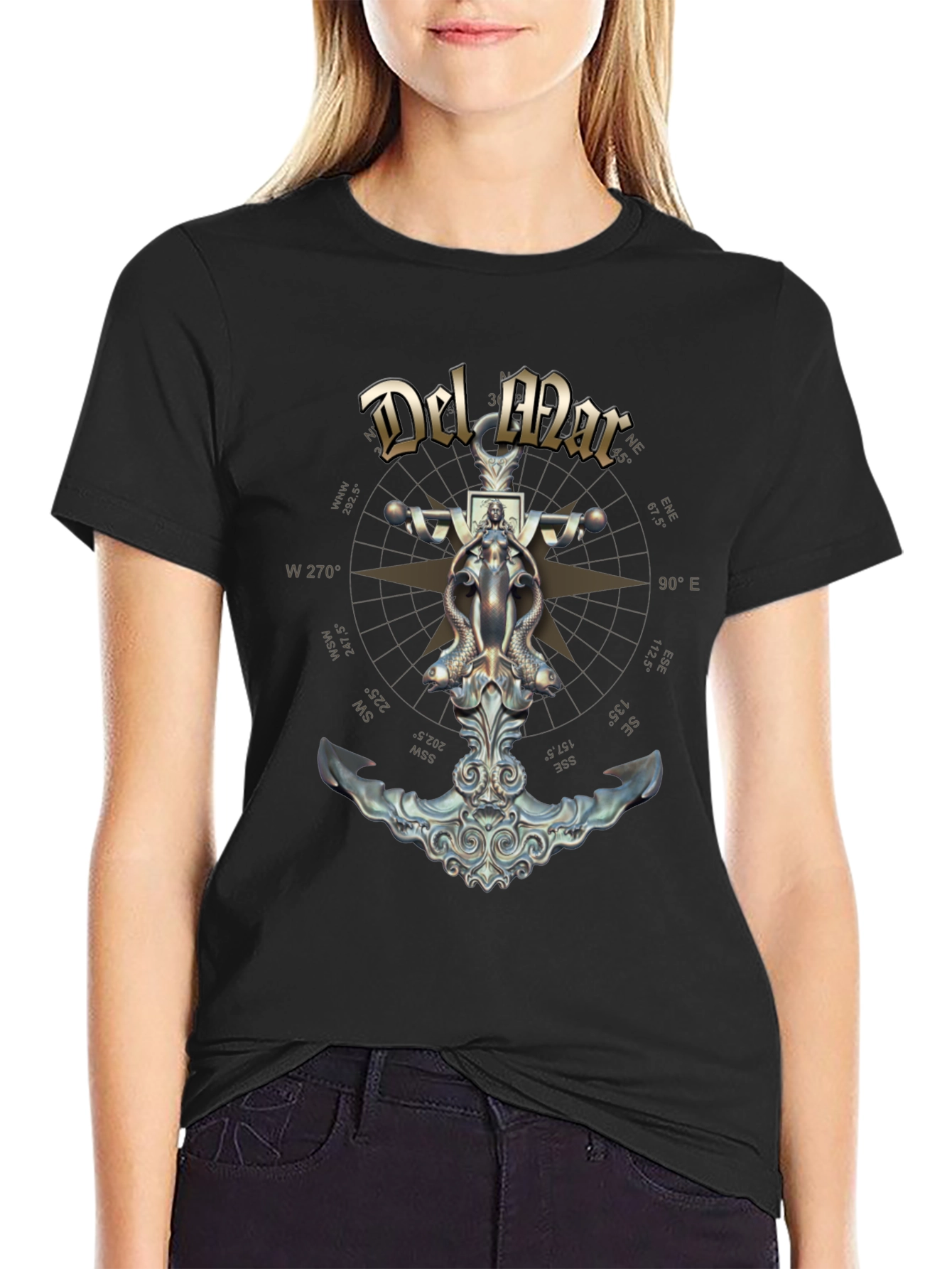 Nautical Del Mar Anchor Graphic T-Shirt
