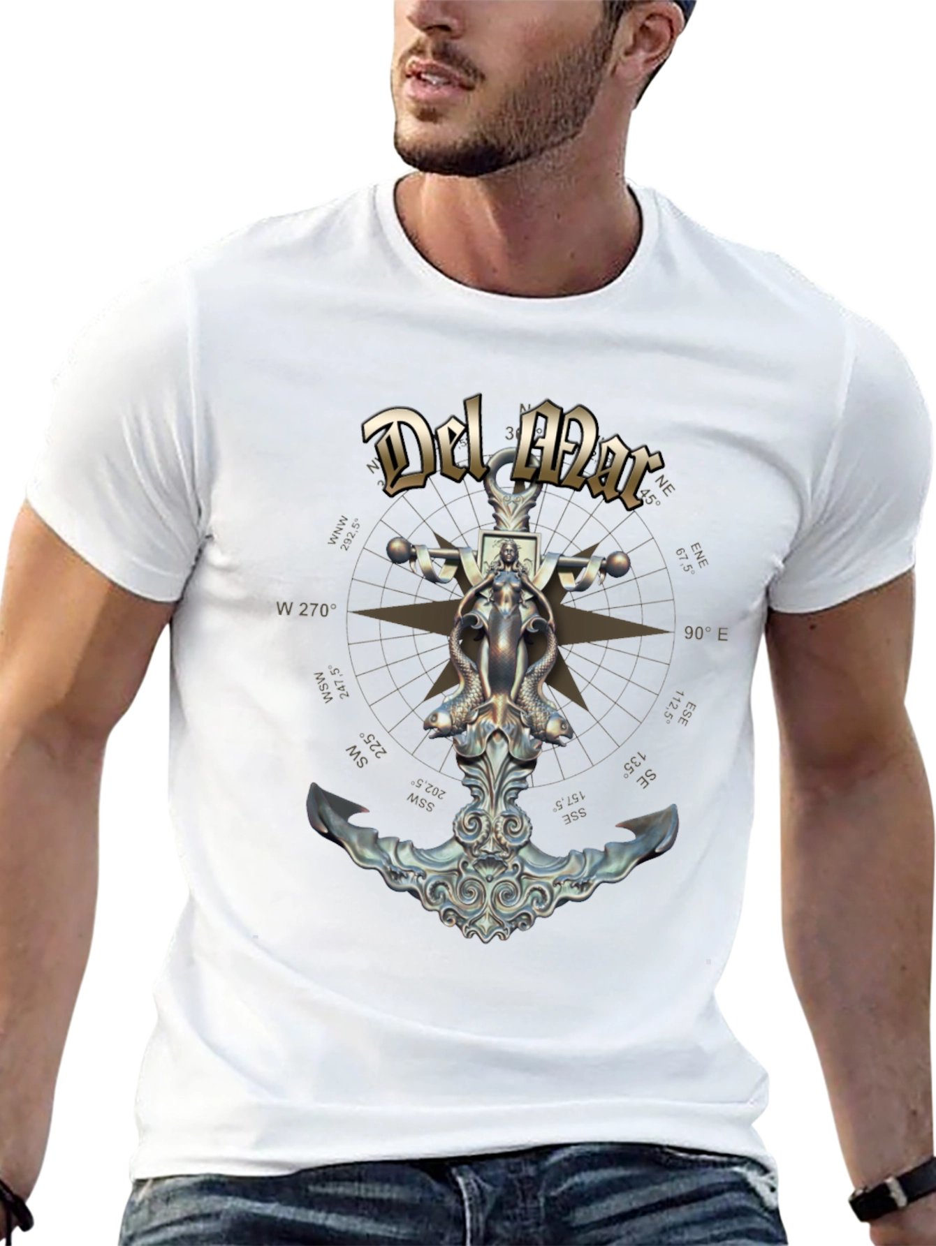 Nautical Del Mar Anchor Graphic T-Shirt