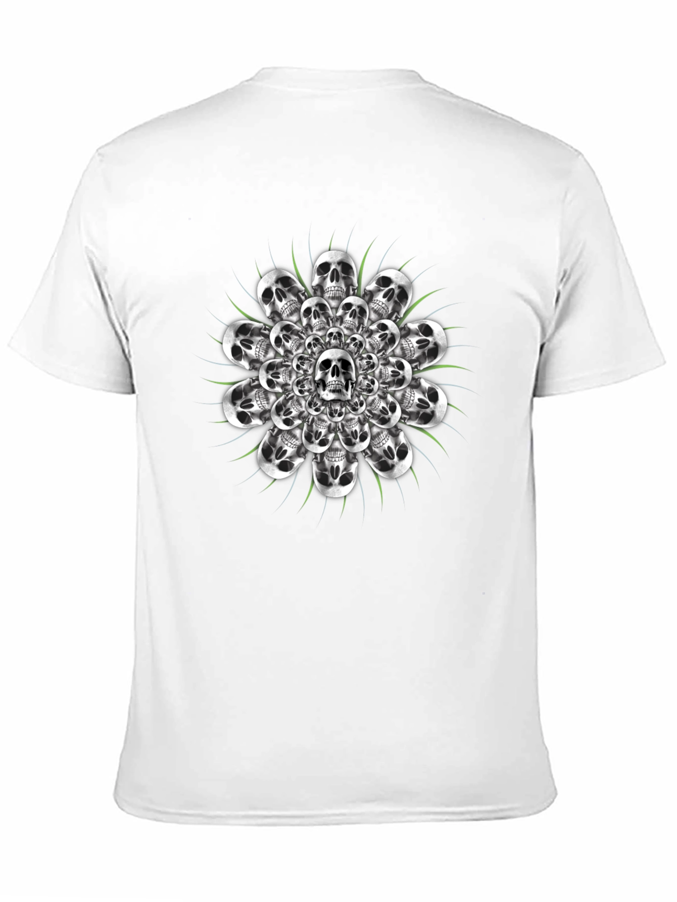 Skull Mandala Graphic Tee - Black Cotton