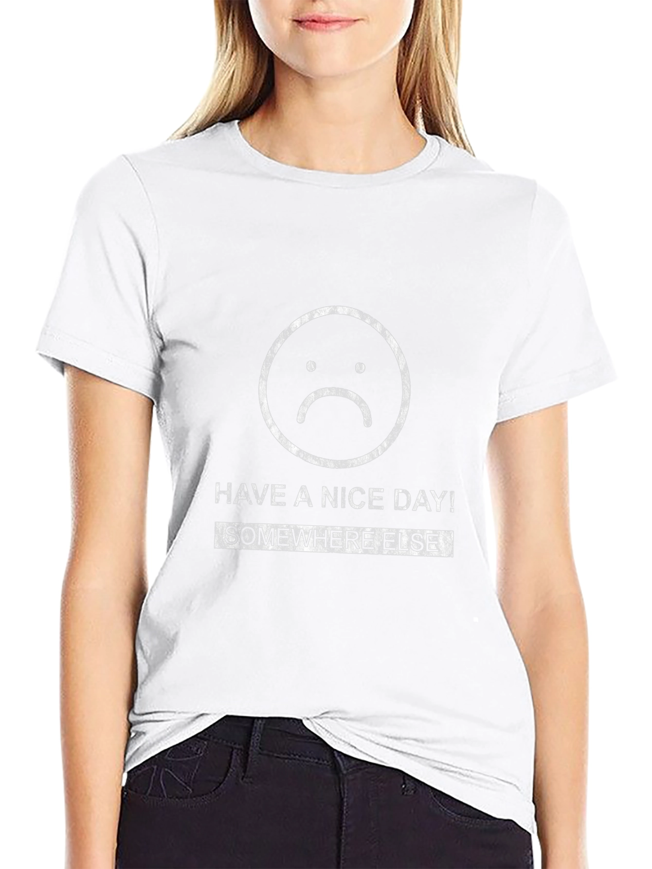 Have A Nice Day Somewhere Else Black Graphic Tee