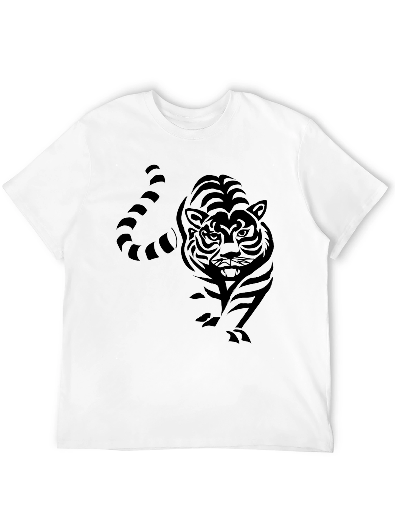 Black Tiger Graphic Tee - Striking Animal Design