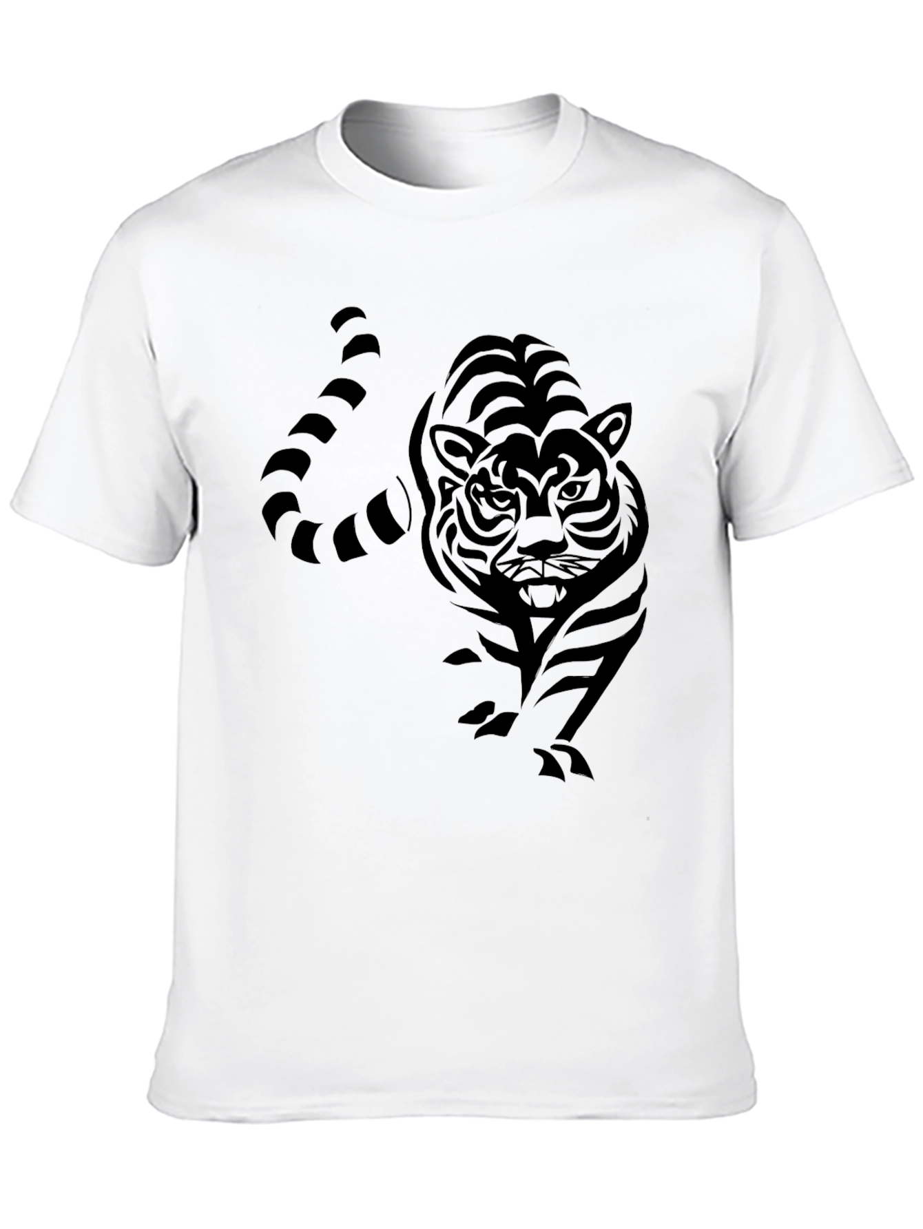 Black Tiger Graphic Tee - Striking Animal Design
