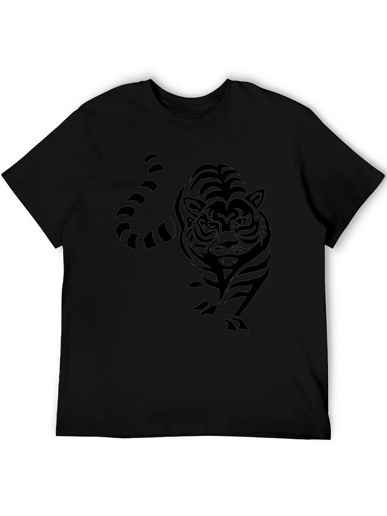 Black Tiger Graphic Tee - Striking Animal Design