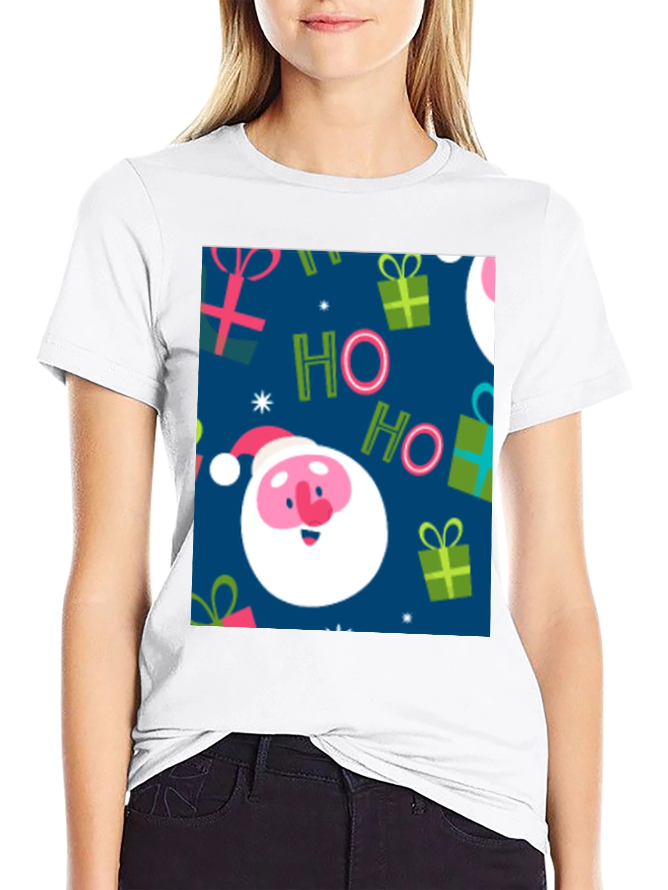 Festive Santa Claus Christmas Pattern T-Shirt